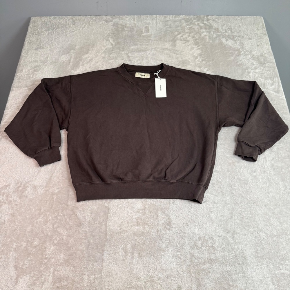 NWT Buck Mason Womens Chestnut Vintage Interloop Oversized Crew Sweatshirt M